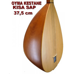Oyma Kestane Bağlama (sarı renk boyalı )Kısa sap 37,5 cm Oyma Kestane Bağlama (sarı renk boyalı )Kısa sap 37,5 cm
