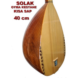 Solak Bağlama Kısa Sap Oyma Kestane 39 cm  Solak Bağlama Kısa Sap Oyma Kestane 39 cm